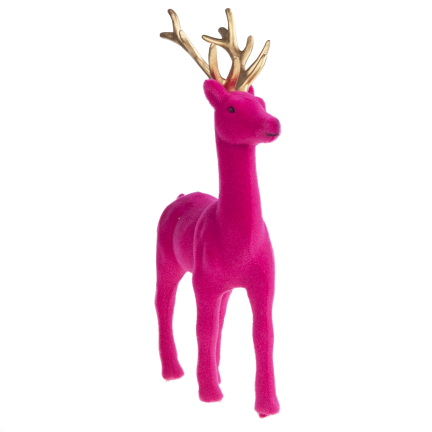 TG61448-7 RENTIER UMGEDREHT ROSA GOLD GEWEIH KUNSTSTOFF HIRSCH VELOURS