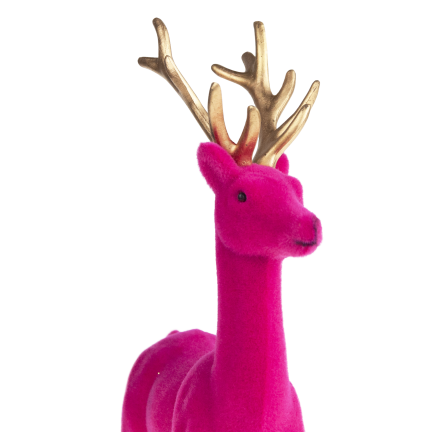 TG61448-7 RENTIER UMGEDREHT ROSA GOLD GEWEIH KUNSTSTOFF HIRSCH VELOURS