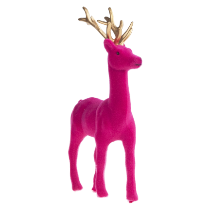 TG61448-7 RENTIER UMGEDREHT ROSA GOLD GEWEIH KUNSTSTOFF HIRSCH VELOURS