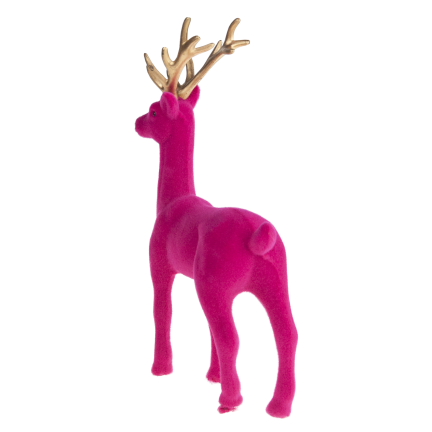 TG61448-7 RENTIER UMGEDREHT ROSA GOLD GEWEIH KUNSTSTOFF HIRSCH VELOURS