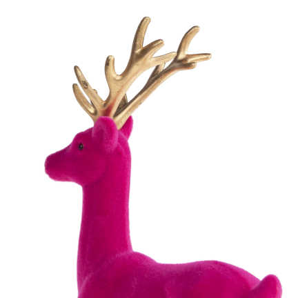 TG61448-7 RENTIER UMGEDREHT ROSA GOLD GEWEIH KUNSTSTOFF HIRSCH VELOURS