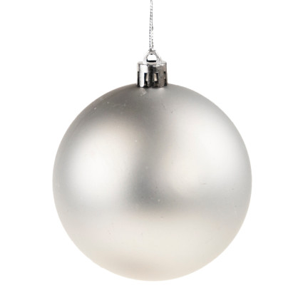 TG63127-1 SILBERNE WEIHNACHTSBAUMKUGELN 6TLG. 8CM UNZERBRECHLICH SATZ