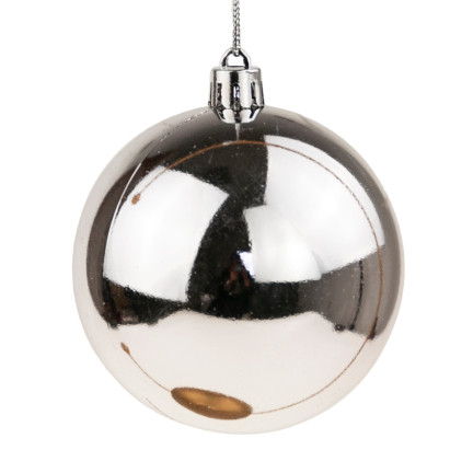 TG63127-1 SILBERNE WEIHNACHTSBAUMKUGELN 6TLG. 8CM UNZERBRECHLICH SATZ