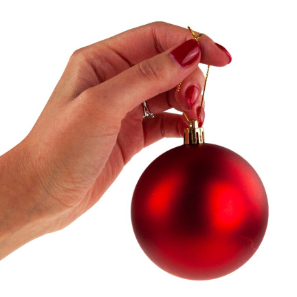TG63127-3 Christbaumkugeln Christbaumkugel rot 8CM 6 Stück nicht abblätternde Blitzkugeln Set