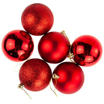 37568-3 rote, bruchsichere Weihnachtskugeln, 5 cm, 12 Stück