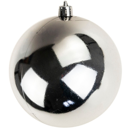 TG63128-1 SILBERNE WEIHNACHTSBAUMKUGELN 10CM 3ER SET UNZERBRECHLICHE KUGELN