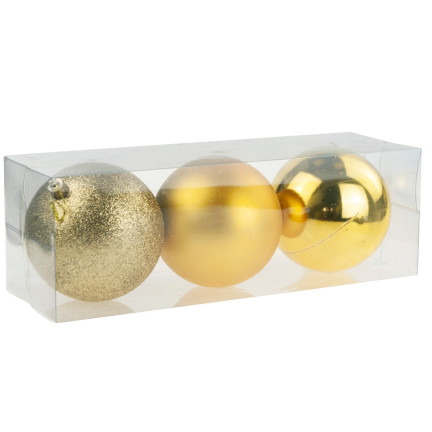 TG63128-2 WEIHNACHTSBAUMKUGELN 10CM 3TLG. SATZ UNZERBRECHLICHE KUGELN WEIHNACHTSBAUMSCHMUCK