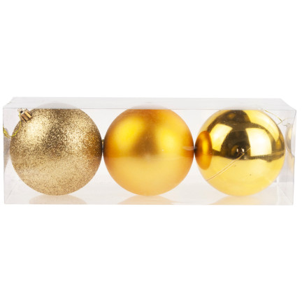 TG63128-2 WEIHNACHTSBAUMKUGELN 10CM 3TLG. SATZ UNZERBRECHLICHE KUGELN WEIHNACHTSBAUMSCHMUCK