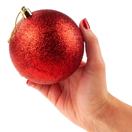 TG63128-3 rote Weihnachtskugeln für den Weihnachtsbaum, 10 cm, 3er-Set, bruchsichere Weihnachtskugeln