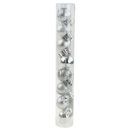 TG63160-1 WEIHNACHTSBAUMKUGELN SILBER 8TLG. 2CM UNZERBRECHLICH SET