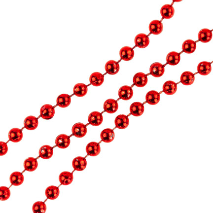TG63190-3 WEIHNACHTSBAUMKETTE ROT SCHILFPERLEN GARLANDE SPULE 5M