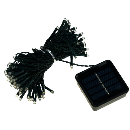 TG63192-2 SOLAR CHANDLER LAMPE 100 LED 10m GIRLANDS WEISS 8 FUNKTIONEN