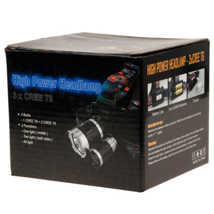 TG63200 ZOOM LED ZOOM CREE XML T6 HEADLIGHT 2 wiederaufladbare Batterien + 2 Ladegeräte