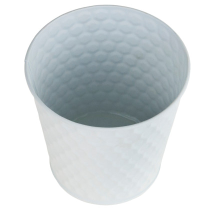 TG63221-1 DEKORATIVER BLUMENTOPFDECKEL AUS METALL WEISS
