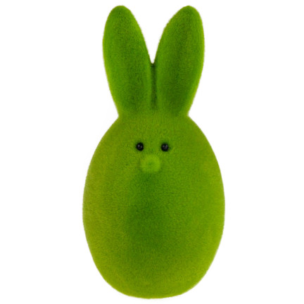 TG63634-8 Osterhasenei beflockt KING 12,5cm Tischdekoration
