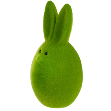 TG63634-8 Osterhasenei beflockt KING 12,5cm Tischdekoration