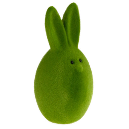 TG63634-8 Osterhasenei beflockt KING 12,5cm Tischdekoration