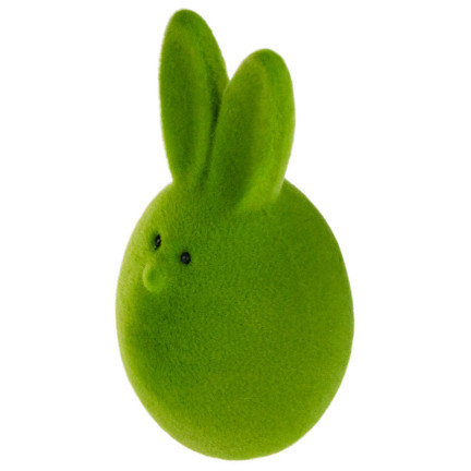 TG63634-8 Osterhasenei beflockt KING 12,5cm Tischdekoration