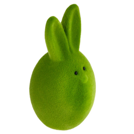 TG63634-8 Osterhasenei beflockt KING 12,5cm Tischdekoration