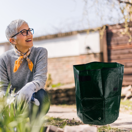 TG63741 Gartensack für Kompost, Abfall und Bepflanzung mit Tragegriff, 35 x 45 cm