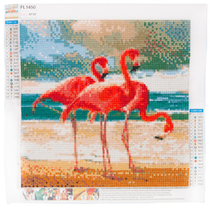 TG64203-13 DIAMANT-MOSAIK DIAMANT MALEREI FLAMINGI VÖGEL 5D