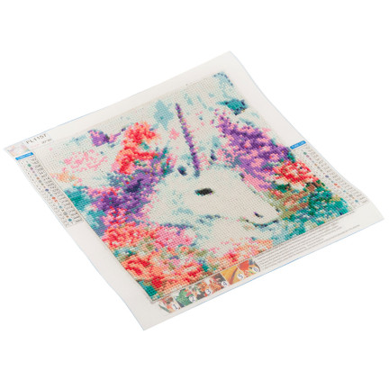 TG64203-3 DIAMANT-STICKEREI MALEREI 3D EINHORN