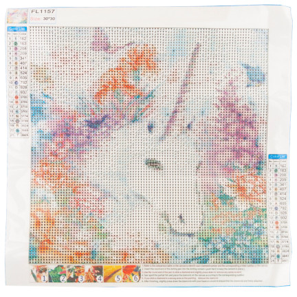 TG64203-3 DIAMANT-STICKEREI MALEREI 3D EINHORN