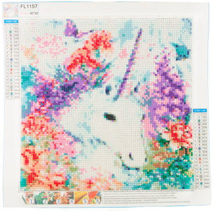 TG64203-3 DIAMANT-STICKEREI MALEREI 3D EINHORN