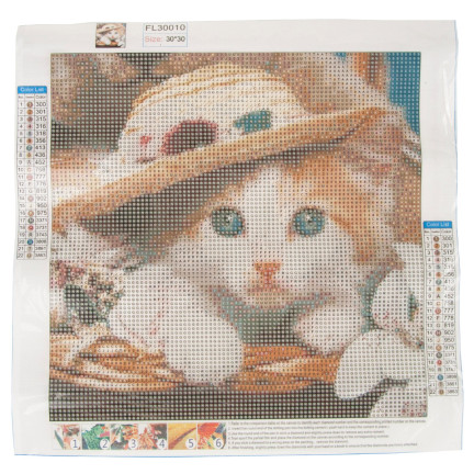 TG64203-5 DIAMANT-STICKEREI KITTY KATZE 3D MALEREI