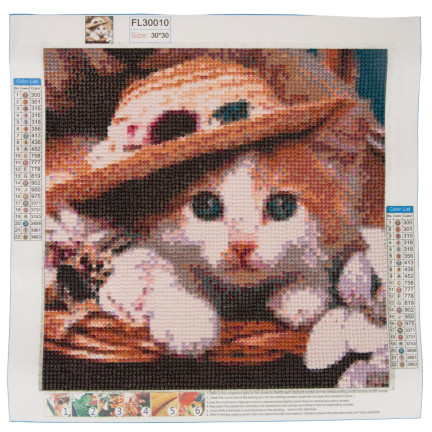 TG64203-5 DIAMANT-STICKEREI KITTY KATZE 3D MALEREI