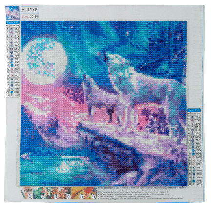TG64203-6 DIAMANT-STICKEREI WÖLFE 3D DIAMANT MALEREI BILD