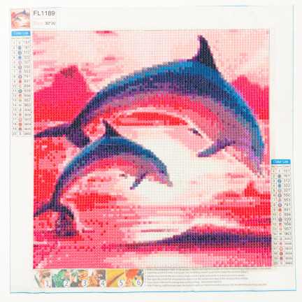TG64203-7 DIAMANT-STICKEREI MALEREI 3D DELPHINE