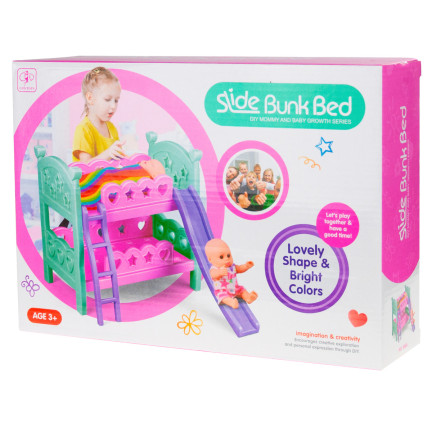 TG64205 PUPPEN ETAGENBETT LEITER SCHIEBE SPIELZEUG DOPPELT ZWILLINGE