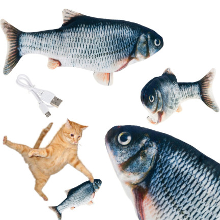 TG64361 Elektrisches springendes Fischspielzeug für Katzen