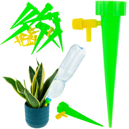 TG64374 BEWÄSSERUNGSGERÄT WASSERSPENDER FÜR BLUMENTOPF PFLANZEN MIT WASSERHAHN 10PCS.