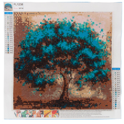 TG64203-14 DIAMANT EMBROiderie Diamant Malerei Diamant Baum Mosaik BLAU 5D