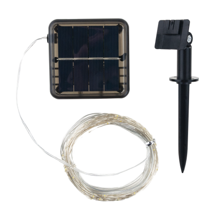 TG64619 Lichterketten, Solar Garten, Draht 100 led warm
