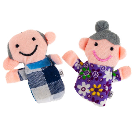 TG64628 Plüsch-Fingerpuppen, 6 Stück, Familie, Theater-Set, Fingerpuppen