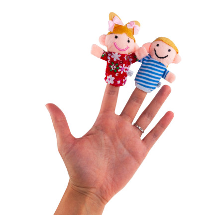 TG64628 Plüsch-Fingerpuppen, 6 Stück, Familie, Theater-Set, Fingerpuppen