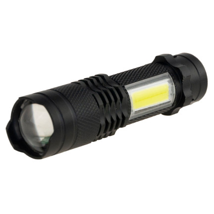 TG64636 TACTICAL LED ZOOM CREE DIODA Q5 Taschenlampe mit USB + Tasche