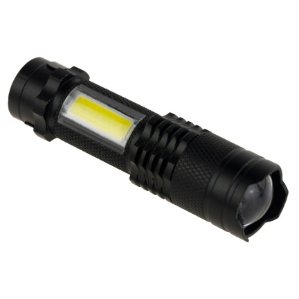 TG64636 TACTICAL LED ZOOM CREE DIODA Q5 Taschenlampe mit USB + Tasche
