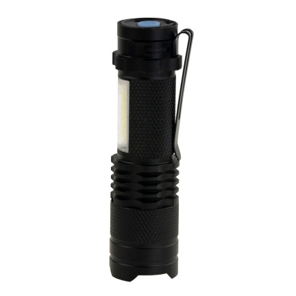 TG64636 TACTICAL LED ZOOM CREE DIODA Q5 Taschenlampe mit USB + Tasche