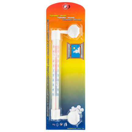 TG64645 THERMOMETER ZUM AUFKLEBEN FÜR DEN AUSSENBEREICH WEISS