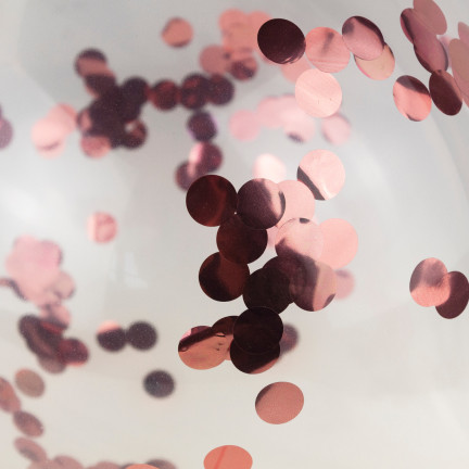 TG66226-2 KONFETTI BALLONS 100 TRANSPARENT KONFETTI ROSE ROSA GEBURTSTAG HOCHZEIT