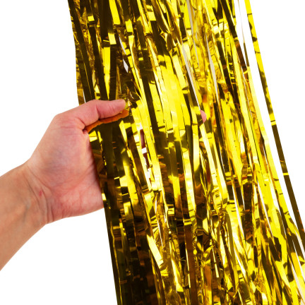 TG66229-2 GOLDFOLIE VORHANG DEKORATION SILVESTER HOCHZEIT FOTOSTAND HINTERGRUND
