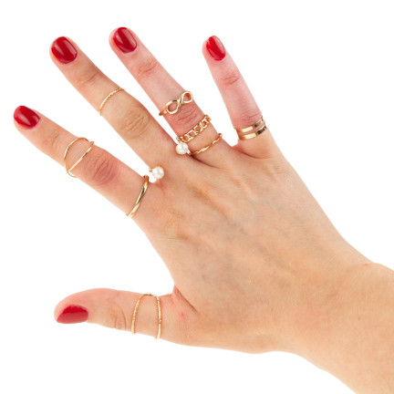 TG66796 GOLD RING SET BOHO RETRO