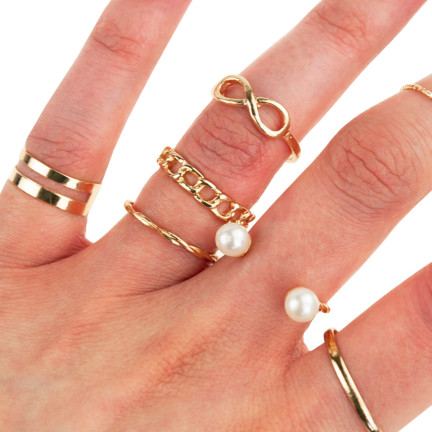 TG66796 GOLD RING SET BOHO RETRO