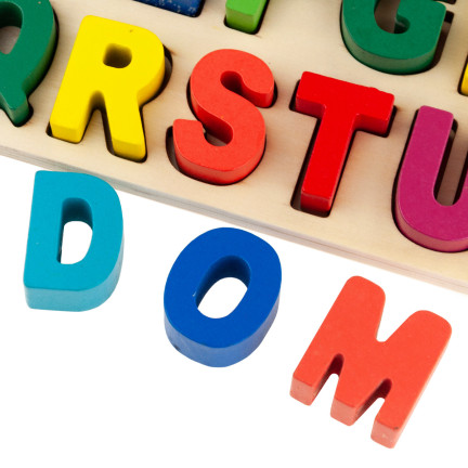 TG67011 Holzpuzzle, Montessori-Sortierspiel, Alphabet und Zahlen, zum Lernen