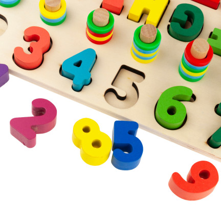 TG67011 Holzpuzzle, Montessori-Sortierspiel, Alphabet und Zahlen, zum Lernen