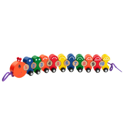 TG67019 Holzzug mit Raupenkette – Lernpuzzle zum Erlernen der Zahlen